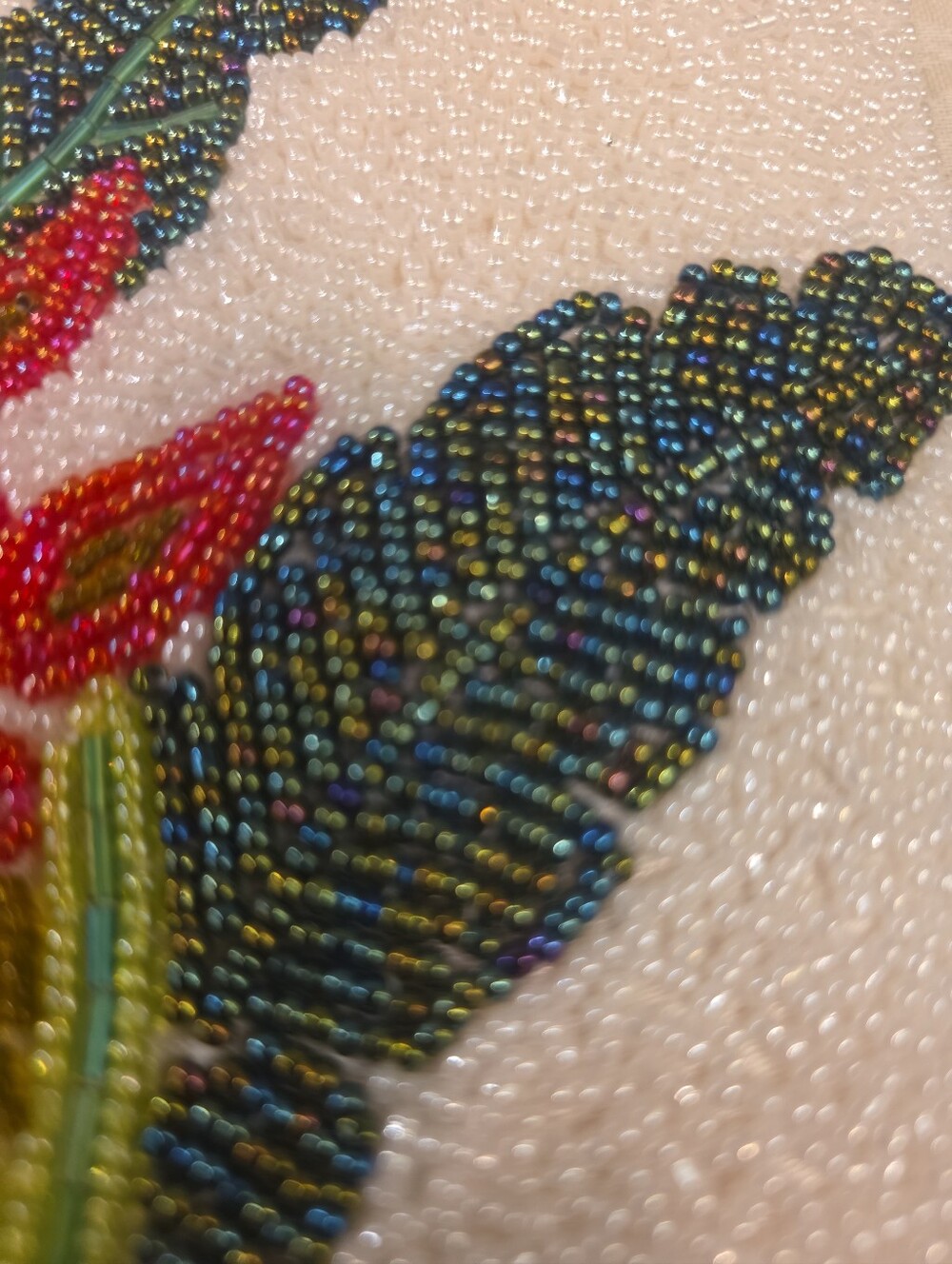 Maui by Design Hand Beaded Col I rful Bag w/ Beaded Strap Tropical Flowers - Picture 7 of 10